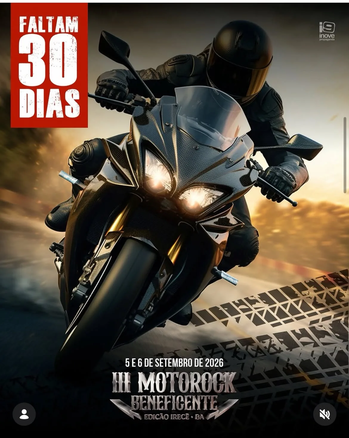 Card promocional do 3 evento Motorock Beneficiente