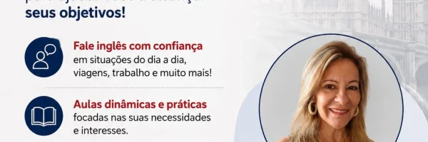 Card promocional de Curso de Inglês para adultos